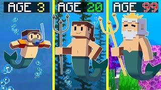 Surviving 99 Years As A MERMAID In Minecraft! #TeamSeas