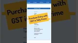 Master Purchase Entry with GST in Tally Prime 