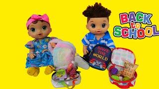 Baby Alive doll Abby packing backpack and lunch box