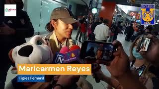 Maricarmen Reyes a su llegada a Monterrey para reportar con Tigres Femenil.