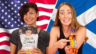 American & Scottish People Swap Snacks