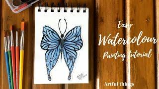 EASY Loose Watercolour Painting Tutorial:Butterfly 