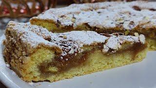 Torta di marmellata e mandorle senza bilancia, senza burro, senza latte.