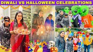 🪔 2024 ஒரே நாளில் Diwali & Halloween Celebration | Temple Visit | @AliExpressGlobal | USA Tamil VLOG