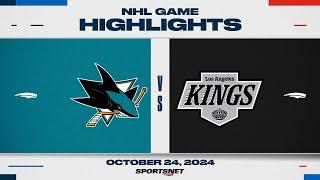 NHL Highlights | Sharks vs. Kings - October 24, 2024