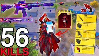 56KILLS!! HARDEST GAMEPLAY EVER with BLOOD-RAVEN x-SUIT  I SOLO vs SQUAD PUBG Mobile