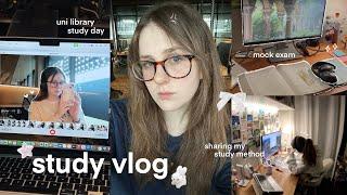 STUDY VLOG ⭐️ uni library, my study method, mock exam practice + PRODUCTIVE days in my life