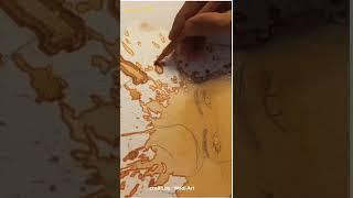 painting coffee || credit by wadi Art #shorts