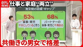 【仕事と家庭“両立”】男女で認識ギャップ  …共働き女性の93％「自分を犠牲」