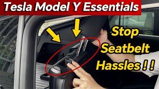 How To Install TesFavs Model Y Rear Seat Belt Guides