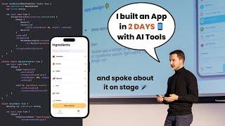 Building a Mobile App in 2 DAYS with AI + speaking on stage about it.