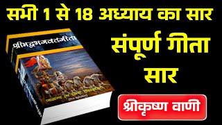 संपूर्ण गीता सार सभी 1 से 18 अध्याय का सार | Shrimad Bhagwat Geeta Saar In Hindi | Krishna Vani