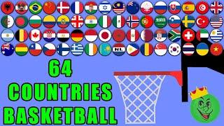 Basketball Marble Race with 64 Countries 9 \ Marble Race King