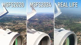 Microsoft Flight Simulator 2020 vs MSFS 2024 vs Real Life (4K Comparison)