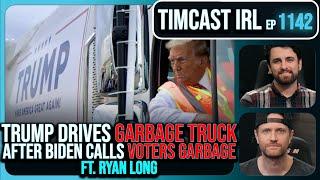 Trump DRIVES GARBAGE Truck ROASTING Biden For Calling Voters GARBAGE w/Ryan Long | Timcast IRL