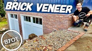 How To Install Brick Veneer Outside // DIY THIN BRICK