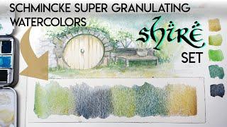 Schmincke Super Granulating Watercolours | SHIRE set (review w/close-ups and painting test)