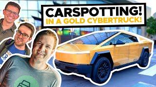 Carspotting! In a 24K Gold Cybertruck!