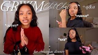 GRWM: for Christmas dinner  | chit chat & q&a ⋆ ˚｡⋆౨ৎ˚