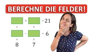  MATHE RÄTSEL ZAHLEN | Welche Zahlen fehlen in den grünen Feldern? Knobelaufgabe Gleichungen lösen!