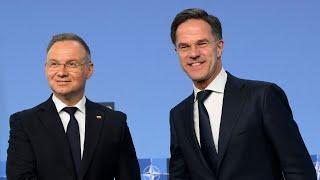 Pressekonferenz EU-Sondergipfel mit NATO-Chef Mark Rutte und Präsident Polens Andrzej Duda