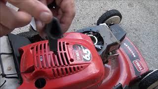 HOW TO REWIND the STARTER PULL ROPE on a very common TORO GTS Recycler Lawnmower. TECUMSEH engine