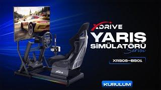 Yarış Simülasyonu Kurulum xDrive RGB Alüminyum Yarış Simülatörü Kokpiti ve F1 Koltuğu BS01