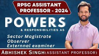 Assistant professor | Powers & Responsibilities | RPSC | Professor Abhishek | Abhishek Singh