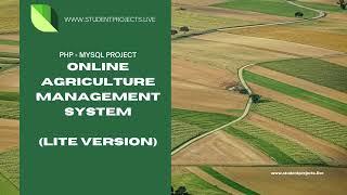 PHP and MySQL based Agriculture Management System