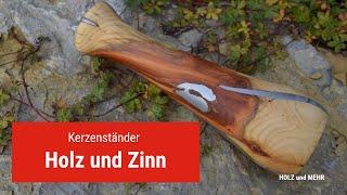 Holz mit Zinn ausgießen  // Mirabellenholz drechseln mit Zinneinlage