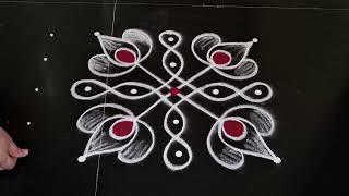 daily use rangoli || simple side border rangoli design || daily muggulu || easy rangoli design