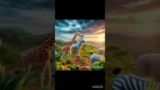 AI created jungle zoo animated animals walk lion elephant zebra #@VidiTrend #ai #anime #jung #video