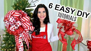 6 DIY DOLLAR TREE & MICHAEL'S EASY CHRISTMAS BOW CRAFTS"OLIVIA BOW" I love Christmas ep32