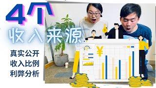 真实收入 4个Income来源公开｜ 走向财富自由第一年 我们有几个收入来源 分别占多少比例？收入利弊分析。#收入 #财富自由 #Income #FIRE