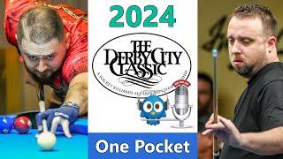 Skyler Woodward vs Justin Hall - One Pocket - 2024 Derby City Classic rd 6