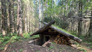 LOG CABIN UNDERGROUND. VENTILATION AND TREATMENT OF LOG WALLS. SOLO BUILD