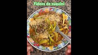 ¡SIN MÁQUINA!  receta en último video. #fideos #zuquini #fideosketo #bolognesesauce #singluten