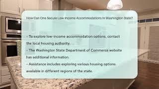 How Can One Secure Low-Income Accommodations In Washington State? - CountyOffice.org