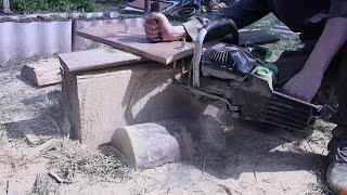 VERY SIMPLE carriage for sawing logs into BOARDS!!! Chainsaw sawmill! DIY