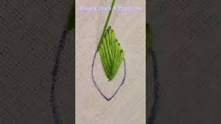 Hand Embroidery / Leaf Embroidery with fishbone stitch / Beautiful Embroidery / Learn Embroidery