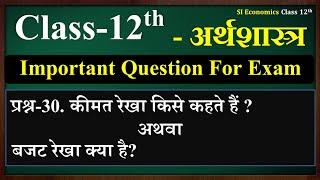 What is called price line or what is budget line? Class 12 very important question for exam. History