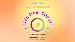 Faith in Place Live from COP27