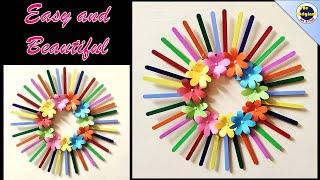 DIY Ice Cream Sticks Wall Hanging | Icecream stick craft | Diy wall decor| Popsicle Stick Wall Decor
