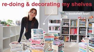 re-organize & decorate my bookshelves with me! ️ (bookshelf tour) | bookmas day 3