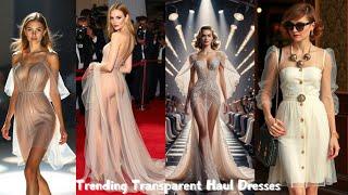 WHAT'S HOT in 2024 TRANSPARENT HAUL DRESSES TRENDING NOW!