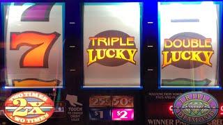 HUGE WINS! Triple Double Lucky 7s + 2x 3x RED WHITE & BLUE + Triple Diamond + Triple Treasure slots!