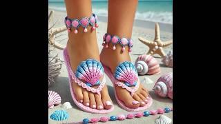 Nice flip flops #crochet #design #knitting