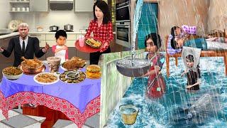 Heavy Rain Floods Rich Vs Poor Life Garib Vs Amir Ka Zindagi Hindi Kahani Moral Stories Comedy Video