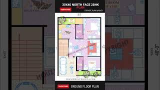 North Facing House Plan 30x40 with parking| #houzy #2bhk #vastuforhome #northfacehouseplan #vastu