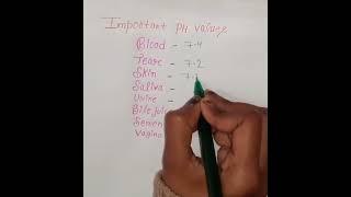 Important PH Values #science #biology #phvalue #aiims